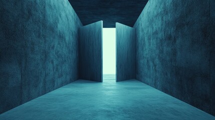 Obraz premium Bank doors forced open, leading into a desolate space filled with eerie silence