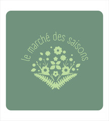 logo pour petite boutique de fleurs, dessin vectoriel modifiable et ajustable. Identité graphique pour fleuriste, créateur floral, herboriste, floriculteur ou floraliste