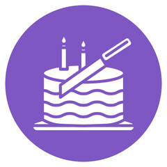 Birthday Cake Slicer Vector Icon