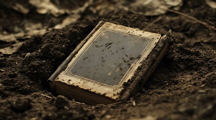 A Worn Diary Lying Submerged Deep Within Muddy Ground, Hinting at Forgotten Secrets and