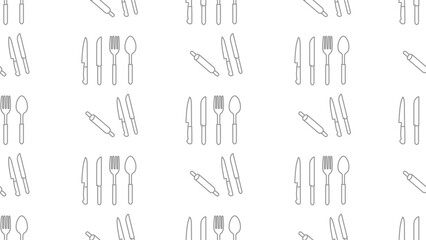Kitchen utensils seamless pattern background. Kitchen set seamless pattern. Doodle of kitchen set, cooking utensils seamless pattern. Perfect for fabrics, textiles, wallpaper, decor, print, packaging