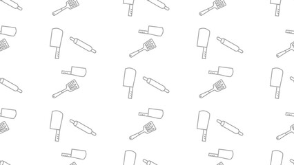 Kitchen utensils seamless pattern background. Kitchen set seamless pattern. Doodle of kitchen set, cooking utensils seamless pattern. Perfect for fabrics, textiles, wallpaper, decor, print, packaging