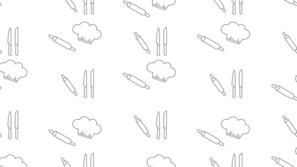 Kitchen utensils seamless pattern background. Kitchen set seamless pattern. Doodle of kitchen set, cooking utensils seamless pattern. Perfect for fabrics, textiles, wallpaper, decor, print, packaging