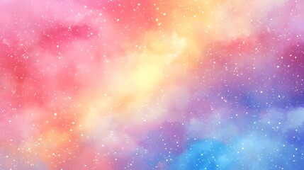 Naklejka premium An abstract watercolor painting depicting a colorful galaxy filled with stars