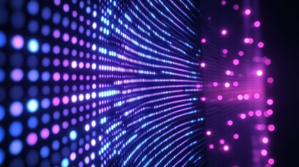 Fototapeta premium Dynamic LED wall display with vibrant, glowing lights