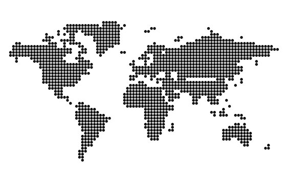 Digitized world map