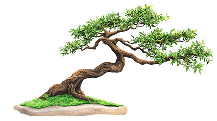Obraz premium Artistic bonsai tree with unique twisted branches.