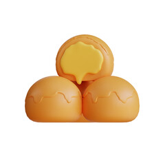 3D render of cheesy bread buns.