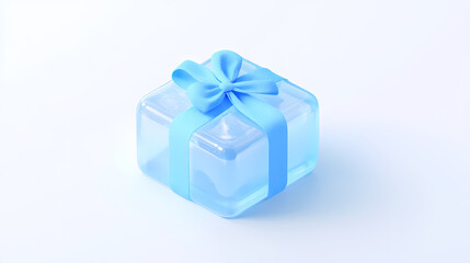 Light Blue Gift Box with a Light Blue Bow