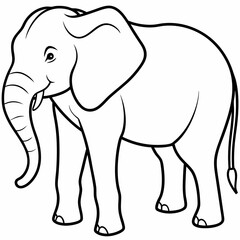 Fototapeta premium elephant line art vector 