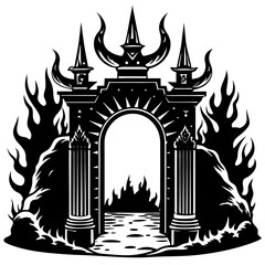 hell gate black color vector 