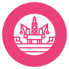 Fototapeta premium Offshore Rig Vector Icon