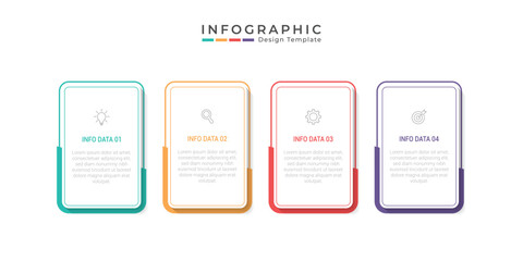 vector illustration Infographic design template with icons and 4 options or steps. Can be used for process, presentations, layout, banner,info graph.