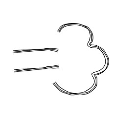 ブーストの手描きアイコン 複数の線が重なったモノクロのベクターイラスト