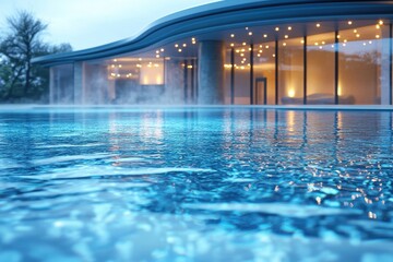 Tranquil Outdoor Infinity Pool at Modern Spa Resort