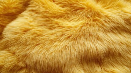 Fototapeta premium Warm yellow fluffy fur texture cozy setting high-quality content soft and realistic close-up view