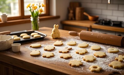 christmas cookies on a wooden table