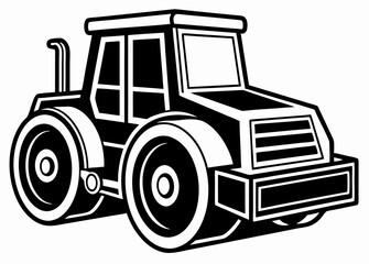 Fototapeta premium road roller white background