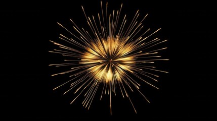 golden fireworks exploding celebration isolated black illustration