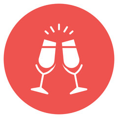 Champagne Flutes Vector Icon