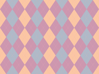 Elegant pastel argyle pattern. Soft, muted tones create a sophisticated and calming aesthetic. Perfect for backgrounds, textiles, or branding.  Evokes feelings of serenity and timeless style.