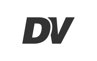 DV Techno Editable Font Logo For Corporate Branding. Bold, Futuristic Design With Unique Typographic Ideas. Minimal Custom Type And Dynamic Letter
