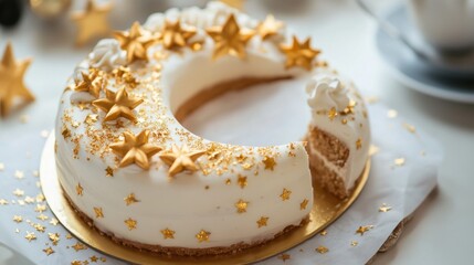 A Delicious Golden Star Cake: Festive Holiday Dessert