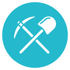 Pickaxe and Shovel Vector Icon
