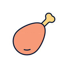 Chicken leg Vector icon