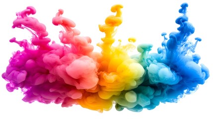 A vibrant and colorful spectrum of ink creating smoke art