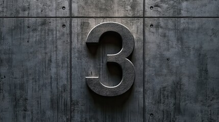 Number 3 - number written text three.