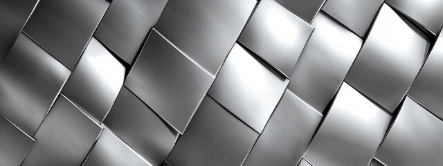 Fototapeta premium Abstract Metallic Texture: Interwoven Steel Plates