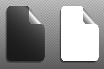 Sticker with folded corner, shadow effect.