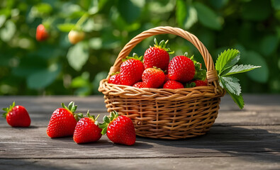 strawberries in a basket