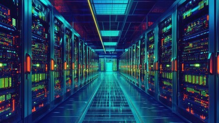 Fototapeta premium Cyber Space: A Journey Through the Digital Core