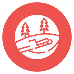 Sledding Hill Vector Icon