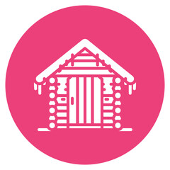 Winter Cabin Door Vector Icon