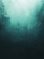 Obraz premium Grainy green blue gradient background glowing light noise texture effect header dark banner backdrop design, vertical background, copy space