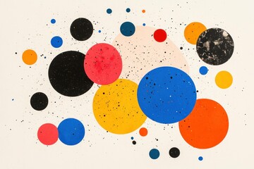 Colorful abstract circles composition featuring vibrant hues against a neutral background, ideal for modern design and art applications, with a playful and creative vibe