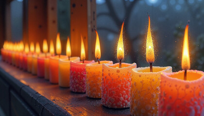 Glowing Candles Warm Colors Serene
