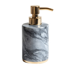 Obraz premium Marble soap dispenser gold pump bathroom accessory countertop liquid hand wash stylish home décor luxury item on transparent background