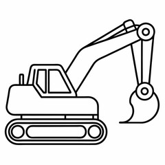 Naklejka premium excavator white background