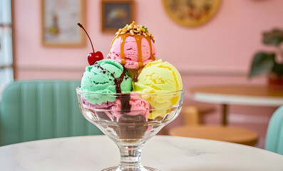 ice cream with fruits