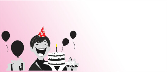 Happy Birthday Celebration Cartoon Illustration
