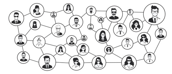 Social Network Connection Illustration Business Networking Concept Vector