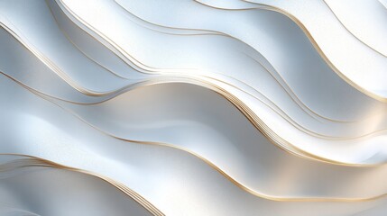 Fototapeta premium A minimalistic, luxurious white background with thin silver and gold lines for a sleek, modern look