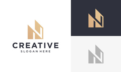 real estate initial n vector logo	