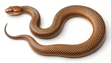 Fototapeta premium Isolated wild serpent scales, a close-up reptile on white copperhead