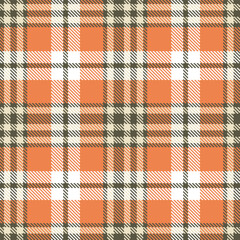 Soft Greyish Brown and Neon Pale Seamless Tartan Textile Design