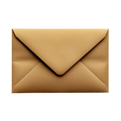 Simple brown envelope with a pointed flap, ideal for mailing documents or cards, isolated on transparent background, cutout png